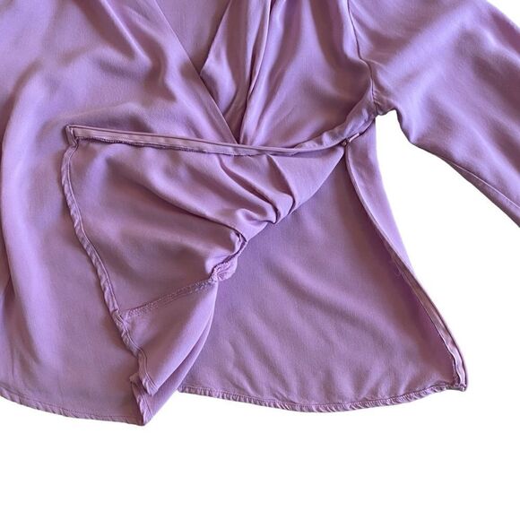 EUC ASOS Design Pink Long Sleeve Gathered Drape Front Top - Picture 8 of 11